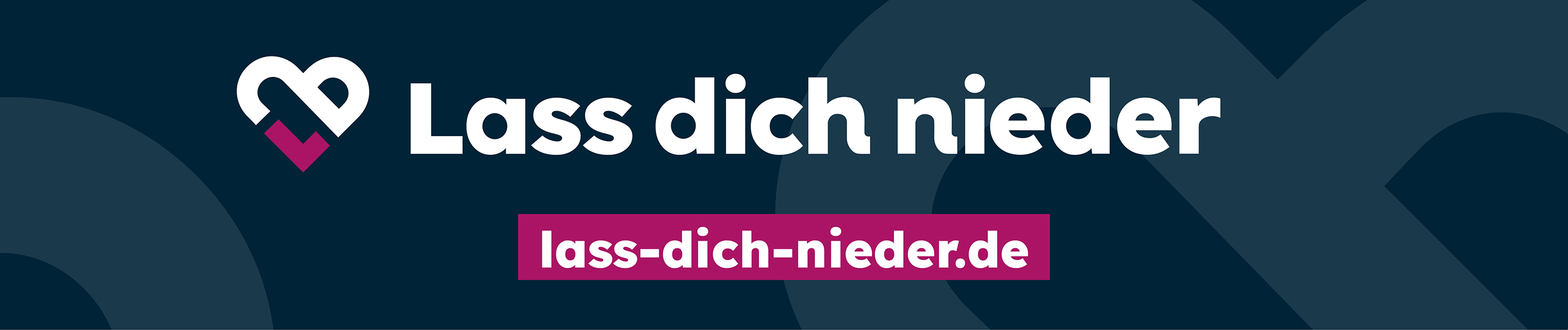 Banner für "Lass dich nieder!"
