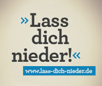 Logo der Kampagne "Lass dich nieder"