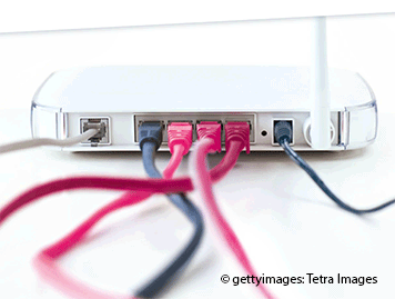 Konnektor mit Netzwerkkabeln