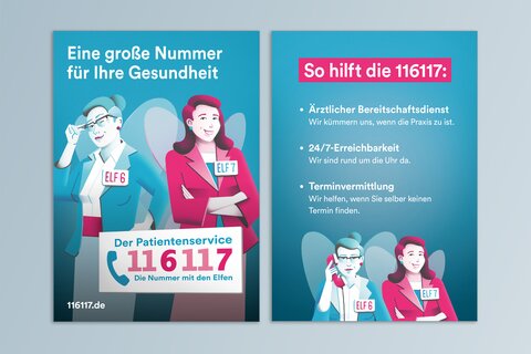 Postkarte 116117 "Eine große Nummer für Ihre Gesundheit"