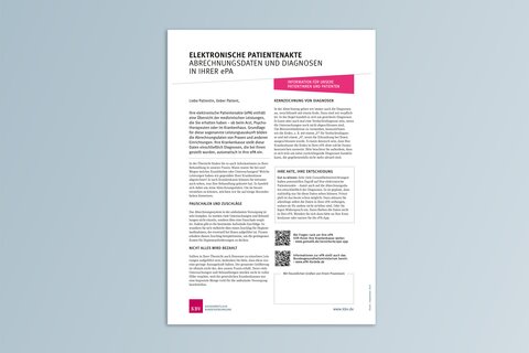 Patienteninfo "Elektronische Patientenakte: Abrechnungsdaten und Diagnosen in Ihrer ePA"