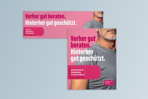 Webbanner und Social-Media-Bild zur Grippeschutzimpfung