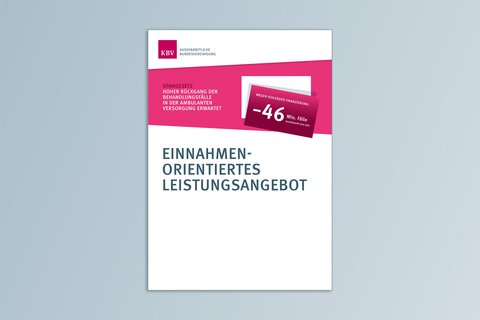 Titelbild Einnahmenorientiertes Leistungsangebot. Spargesetz. Hoher Rückgang der Behandlungsfälle in der ambulanten Versorgung erwartet.