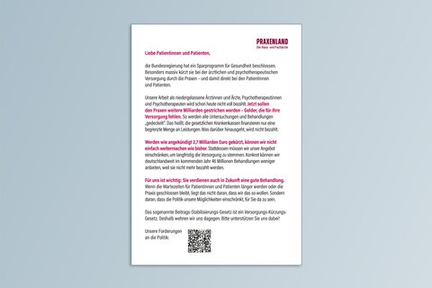 Ansicht der Patienteninformation zum Spargesetz