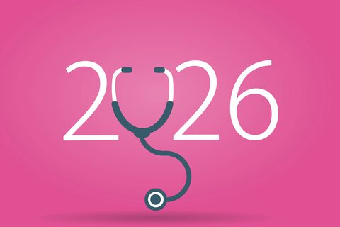 Jahreszahl 2026 in Weiß auf rosafarbenem Hintergrund.