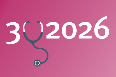 Jahreszahl 2026 in Weiß auf rosafarbenem Hintergrund.