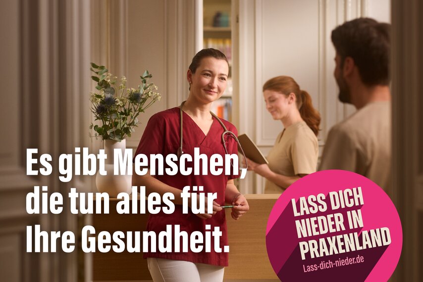 Es gibt Menschen, die tun alles für Ihre Gesundheit. Lass dich nieder in Praxenland. Lass-dich-nieder.de