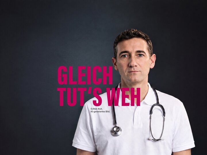 Gleich tut´s weh. Im Hintergrund ein Arzt.